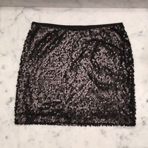 Black Sequin Mini Skirt